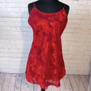 Morgan Taylor red spaghetti strap sexy nightgown. Cute flair. Adjustable…